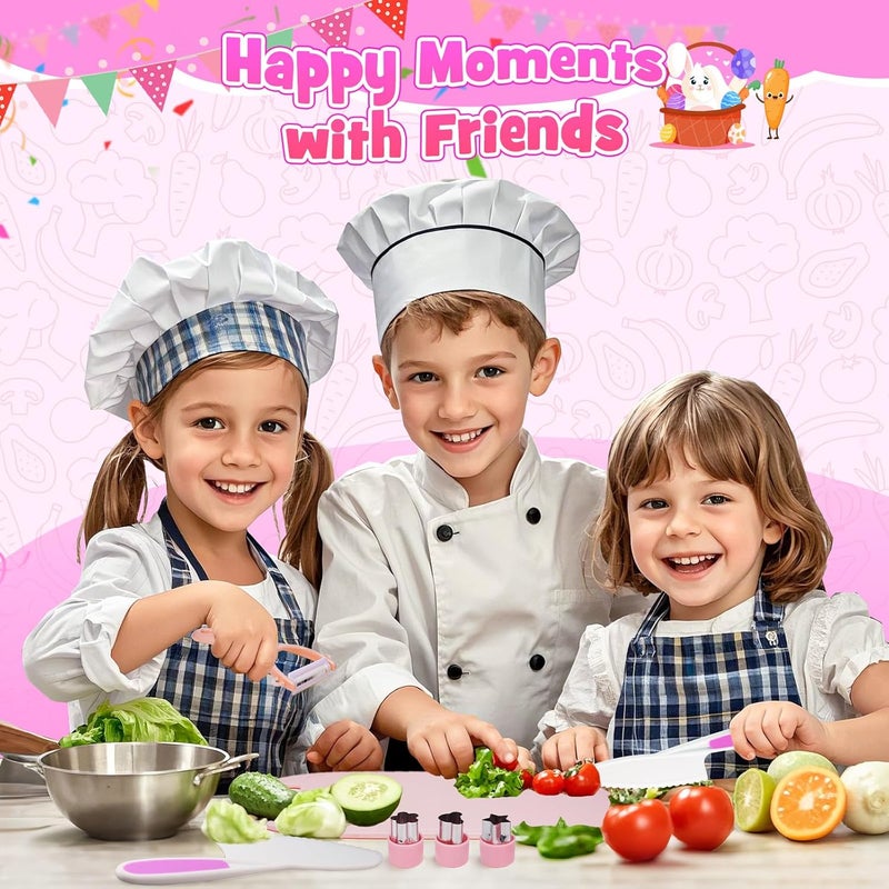 Windidi 9 Pcs Kids Safe Knife Set for Real Cooking, Kids Kitchen Knife Set with Cutting Board,Crinkle Cutter,Sandwich Cutter, Montessori Kitchen Tools for Toddlers Kid 3-10 Years Old Girl Boy Birthday Gifts - Image 5